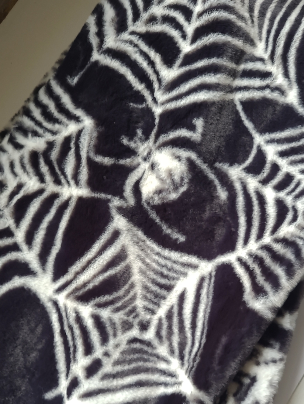 Spiderweb Throw Blanket - Black & White - Picture 2 of 5